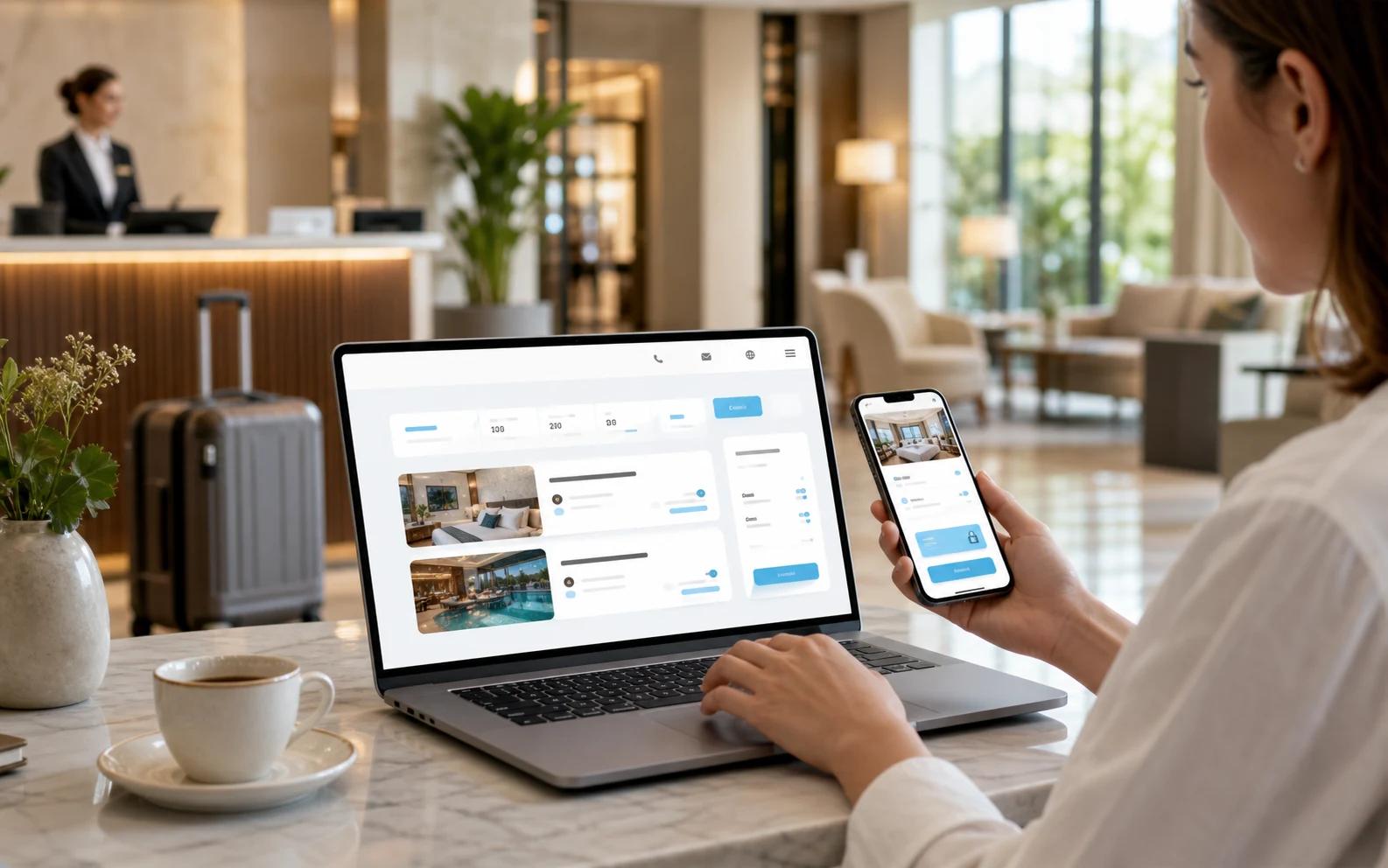 Website booking assistant illustration