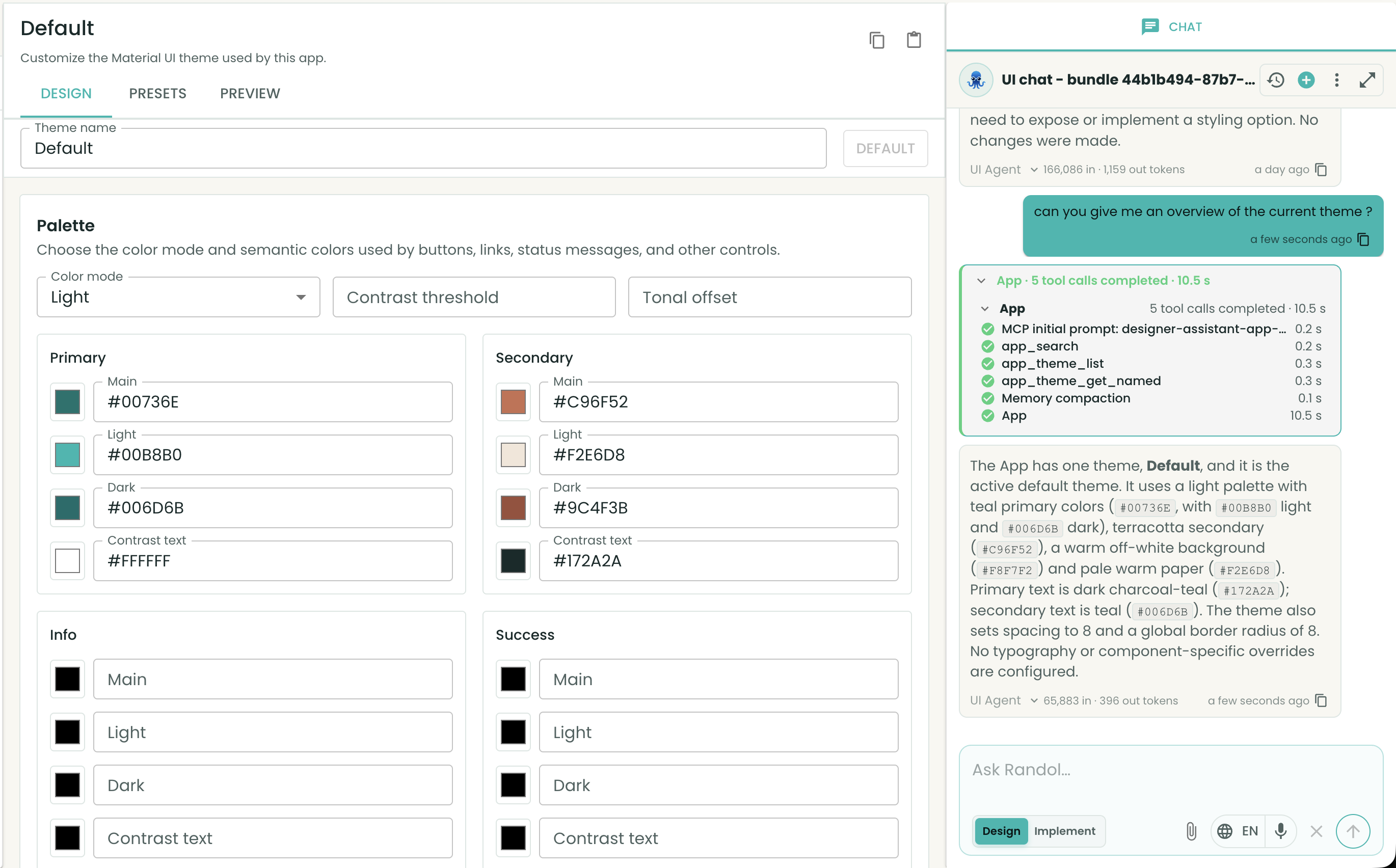 Chat-style app building example showing iterative design and data visualisation.