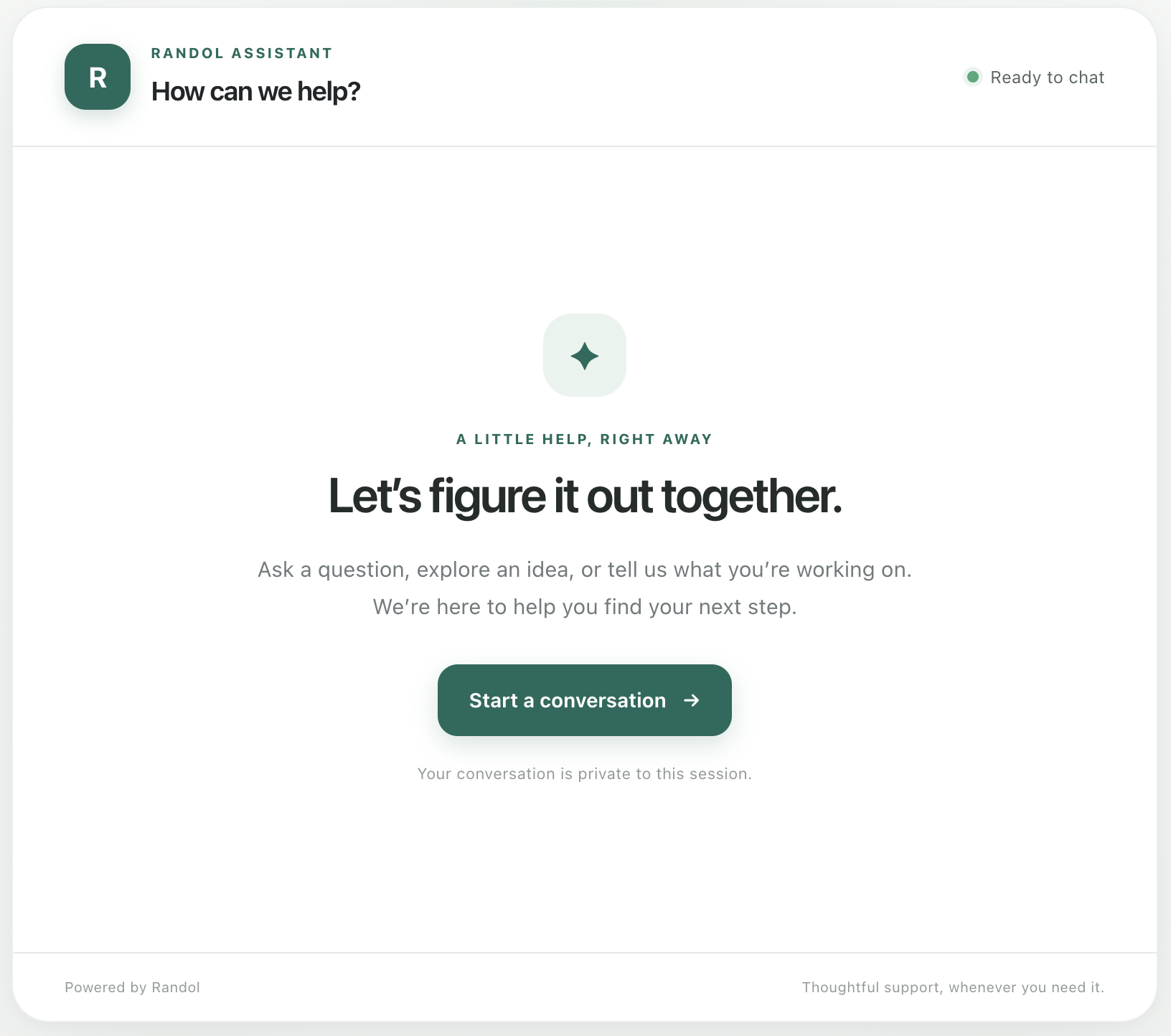 Embedded chatbot interface example for focused customer interactions.